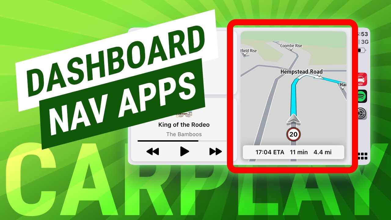 A walkthrough with two supported Apple CarPlay home-screen dashboard navigation apps
